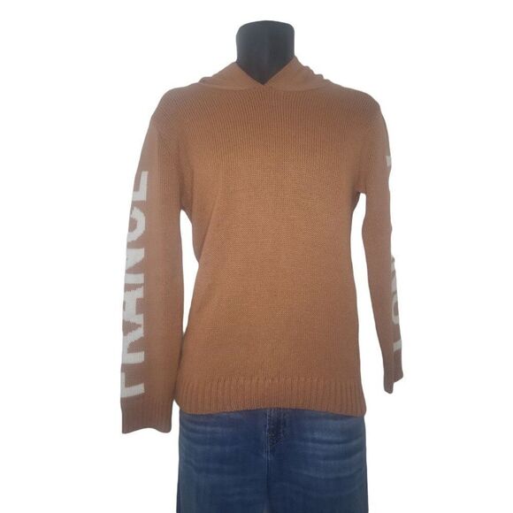 Red Sky Hooded Sweater‎ Pullover Acrylic Lightweight OS Long Sleeve - Picture 1 of 6
